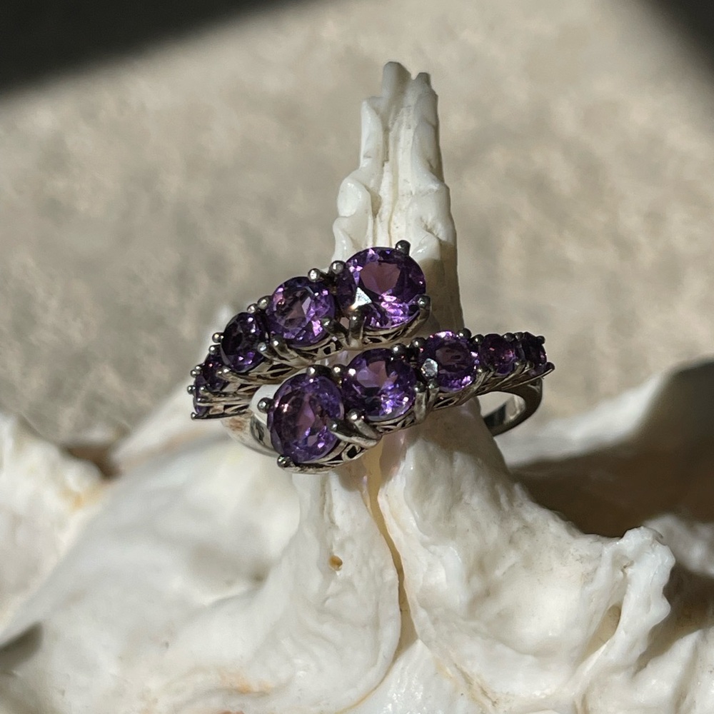 Purple Amethyst and Sterling Silver Ring